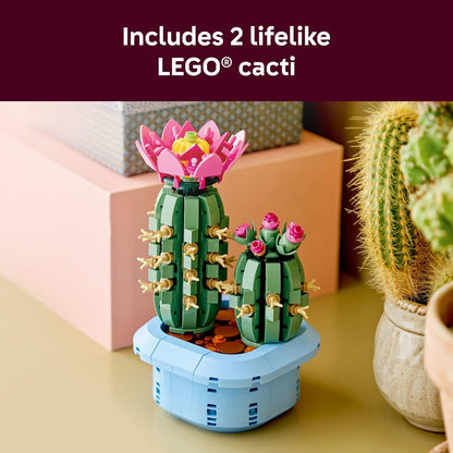 Flowering Cactus Building Toy | Plant Building Set | Artificial Cactus Decor | Construction Block Cactus | Creative Display Model - PuriLite