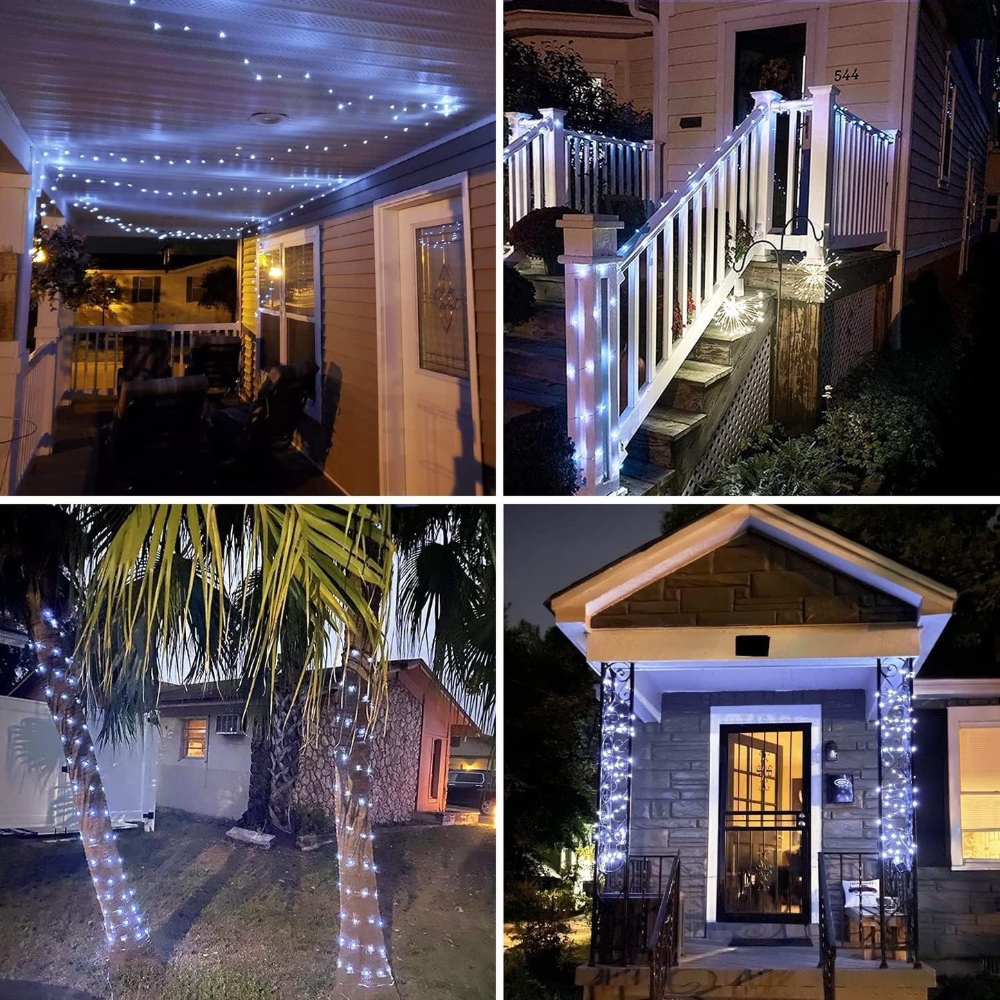 Solar Halloween Decoration Lights, JMEXSUSS 2 Pack 33FT 100 LED Orange and Purple Halloween String Lights, Halloween Lights with 8 Modes for Halloween Tree Yard Outdoor Spooky Party Garden Decorations