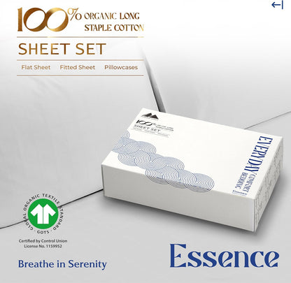 Mayfair Linen 100% Organic Cotton Percale Sheets Full Size - White Cotton Percale Sheets Full, 4 Piece Full Percale Sheet Sets, Soft & Crisp, Cooling Sheets, 16" Deep Pocket Hotel Sheets Full Size
