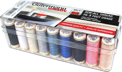 GÜTERMANN 26 pc MCT Sew-All 100m - Thread Set in Acrylic Box - Assorted Colours