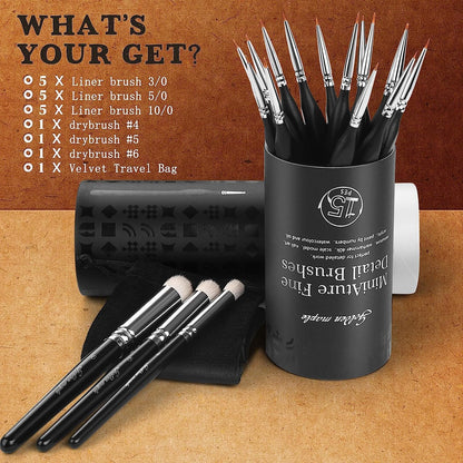 Detail Paint Brushes Set 10pcs Miniature Brushes for Fine Detailing & Art Painting - Acrylic, Watercolor,Oil,Models