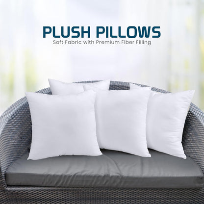 Utopia Bedding Throw Pillows (Set of 4, White), 18 x 18 Inches Pillows for Sofa, Bed and Couch Decorative Stuffer Pillow