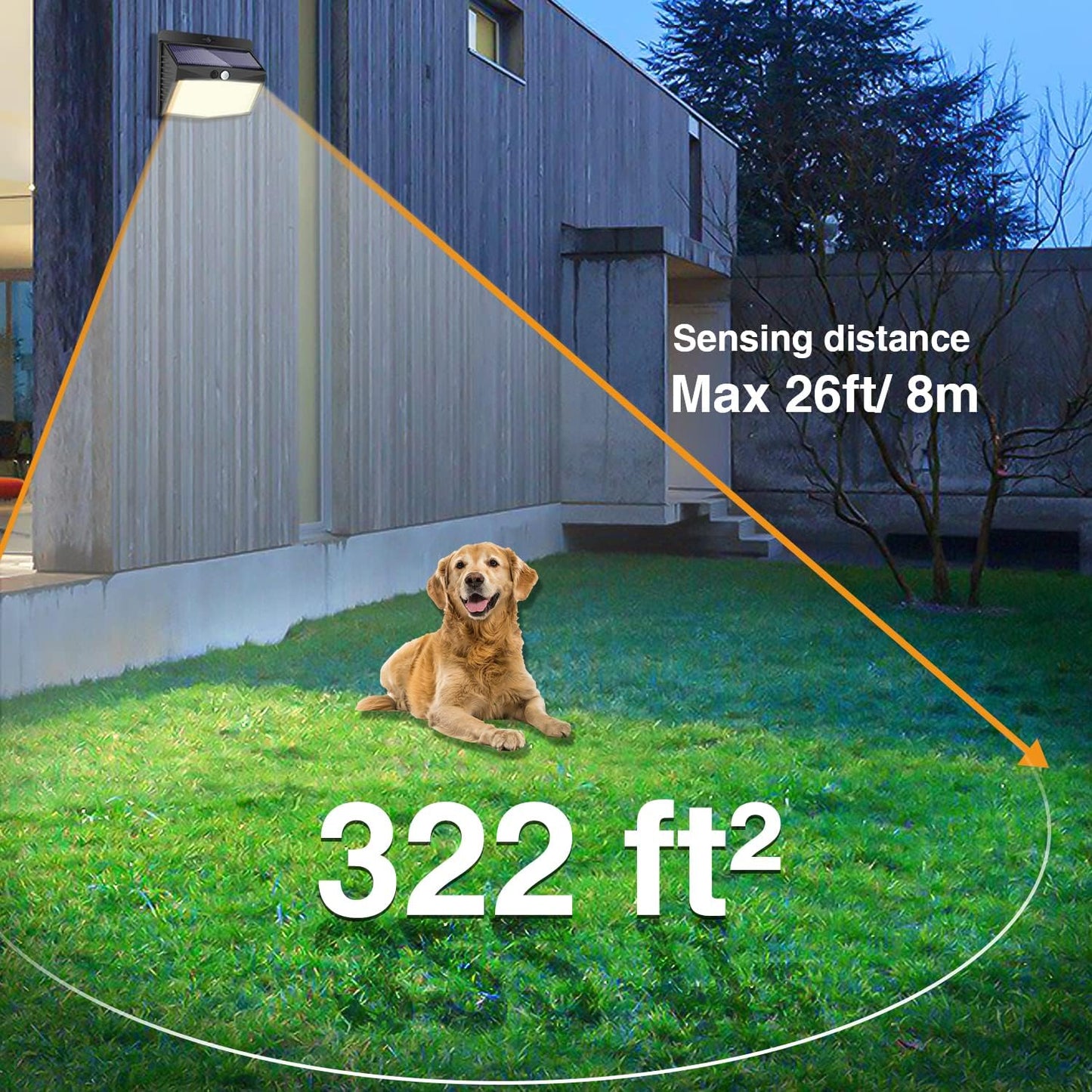 Solar Lights Outdoor, [ 8 Pack/138LED ] Solar Motion Sensor Light Outdoor with 3 Lighting Modes Wireless Waterproof Solar Wall Lights Solar Security Lights for Fence Yard Garden Deck Garage