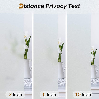 rabbitgoo Window Films for Privacy, Static Cling Frosted Glass Sticker, Non-Adhesive Privacy Film Sun Blocking Window Covering Frosting Vinyl Bathroom Sliding Glass Door, 44.5 x 200cm, Pure Frosted