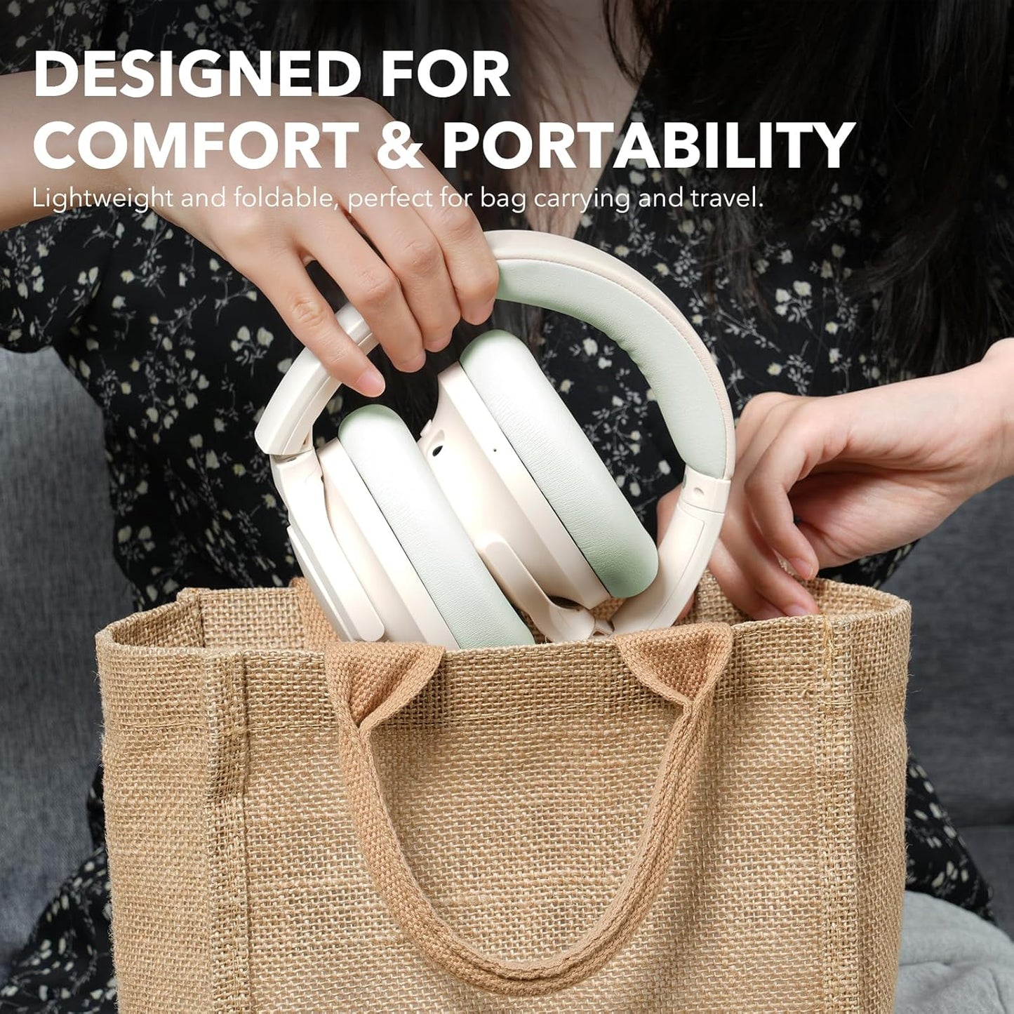 1Mii Y8+ Noise Cancelling Headphones Bluetooth, Wireless LDAC Hi-Res Audio, Custom EQ via App, 75H Playtime, Comfort Fit, Over Ear Headphones Foldable for Airplane Travel Home Office - Black