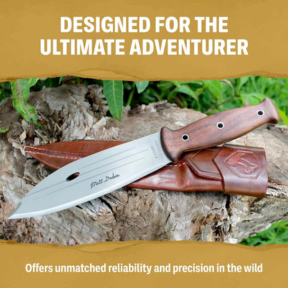 Condor Tool & Knife Bushlore 4.375-Inch Drop Point Blade, Handle with Leather Sheath, Plain