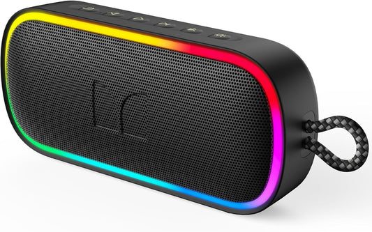 Monster S150 Plus Portable Bluetooth Speaker 40W - IPX7 Waterproof Outdoor Speaker with Dynamic RGB Lights, Bluetooth 6.0, 15H Playtime, TF Card/AUX/Type-C, for Travel, Beach & Outdoors, Black