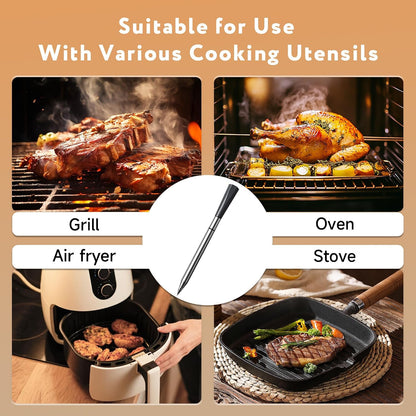 Digital Meat Thermometer Wireless Bluetooth with Smart App, 527°F Heat Resistant Probe, 100m Remote Range,Camping Appliances, Kitchen Essentials for Oven BBQ Grilling and Smoking