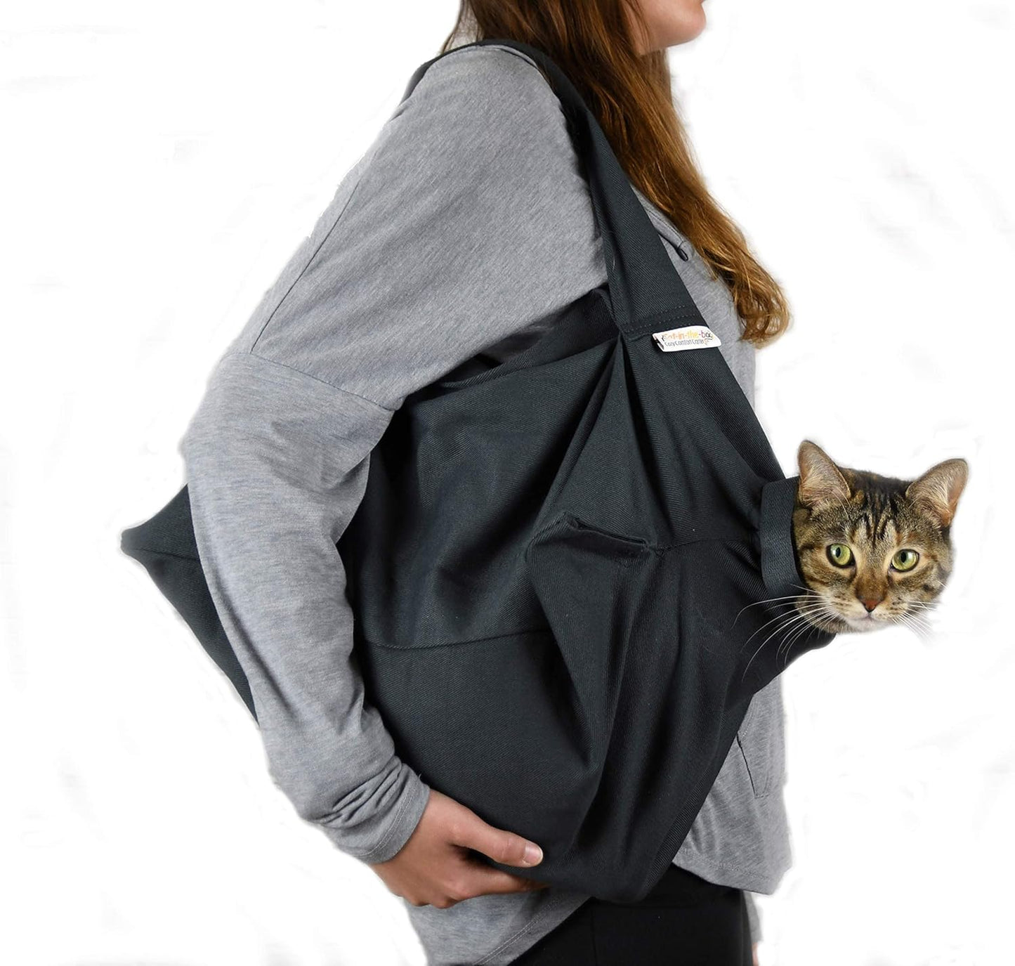 Cat-in-the-Bag Cozy Comfort Carrier - Small Caramel Pet Carrier for Cat and Cat Restraint for Medication Administration, Nail Clipping, Travel, Vet Visits, and Dental Care