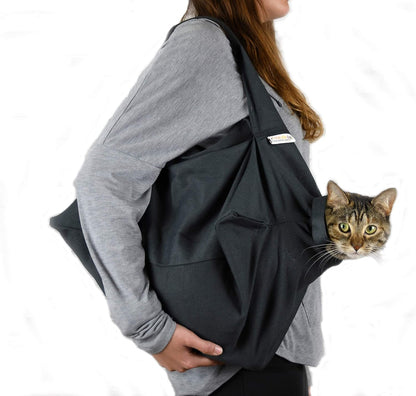 Cat-in-the-Bag Cozy Comfort Carrier - Small Caramel Pet Carrier for Cat and Cat Restraint for Medication Administration, Nail Clipping, Travel, Vet Visits, and Dental Care