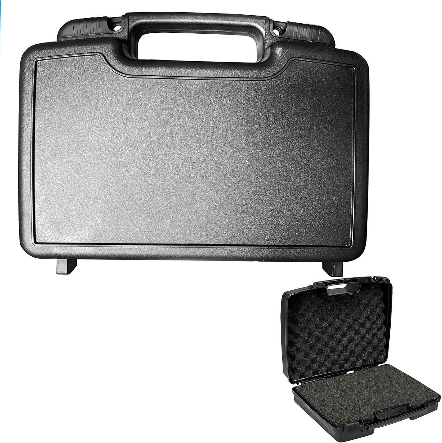 Small Hard Carrying Case with Pluck Foam Interior for iPhone, GoPro, Camera, and More- 14 x 10.4 x 3.5 Inches, Black