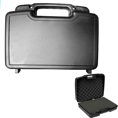 Small Hard Carrying Case with Pluck Foam Interior for iPhone, GoPro, Camera, and More- 14 x 10.4 x 3.5 Inches, Black