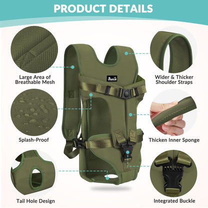 SlowTon Dog Carrier Backpack for Small Medium Dogs, Legs Out & Easy-Fit Dog Cat Puppy Front Carriers Bag for Pet Up to 35lbs, Adjustable Breathable Pet Backpack for Traveling Camping Hiking