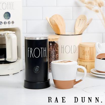 Rae Dunn - Electric Milk Frother - Elegant Automatic Milk Steamer and Frother, Milk Warmer, Hot and Cold Frothing Machine for Coffee, Latte, Cappuccino, Macchiato,
