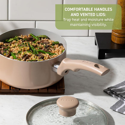 T-fal Refresh Ceramic Nonstick Cookware Set, 20-Piece, Pots and Pans Set