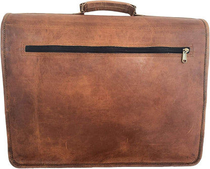 Leather Briefcase Laptop bag 18 inch Handmade Messenger Bags Best Satchel by KPL