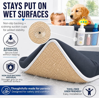 Baby Bath Kneeler and Elbow Rest Pad Set, Thick Kneeling Pad for bathtime, Comfortable Baby Bath Support Cushion, Essential Bathtub Accessories for Kids, Bain Pour Bebe, (Dark Gray)
