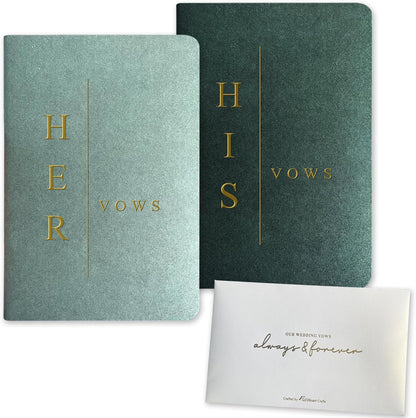 WeddingGiftsWedding Vow Books His and Hers Soft Touch Gold Foil Engraving Vow Books Wedding Essentials Wedding Accessories(TR-HH-Black)