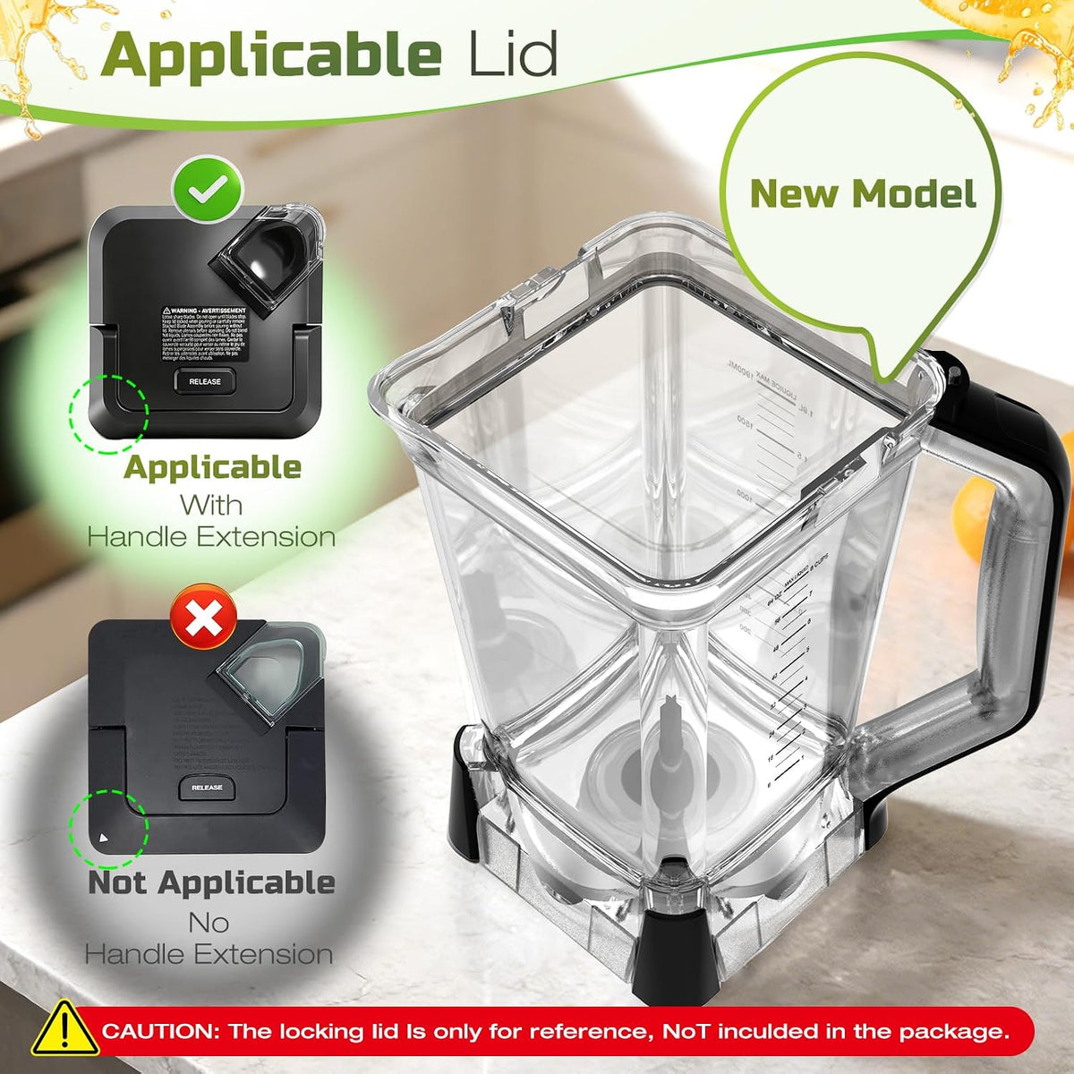 72oz Blender Pitcher Compatible with Ninja BN751 BN801 Blender 72oz XL Crushing Pitcher Replacement Parts for Ninja BN750 BN800 BN805 DB751A (New Model)