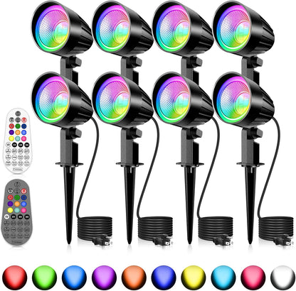 MEIKEE 15W RGBW LED Landscape Lights, Dimmable Landscape Lighting