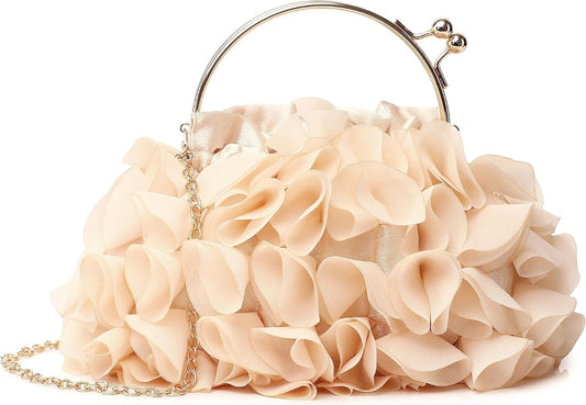 MUDUO Floral Clutch Purses for Women Satin Clutch Evening Bag Party Prom Handbags Bride Purse