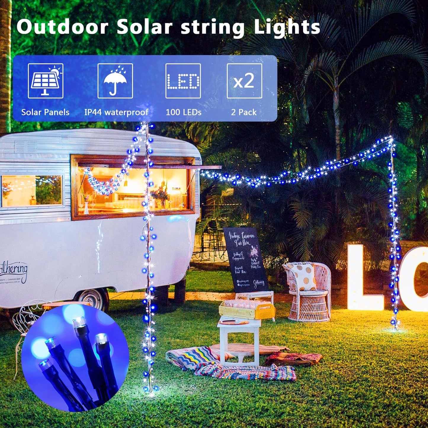 JMEXSUSS 2 Pack 75.5ft Orange Solar Christmas Lights, Total 400 LED Solar String Lights Outdoor Waterproof, 8 Modes Orange Halloween Lights for Tree Patio Garden Thanksgiving Halloween Decorations