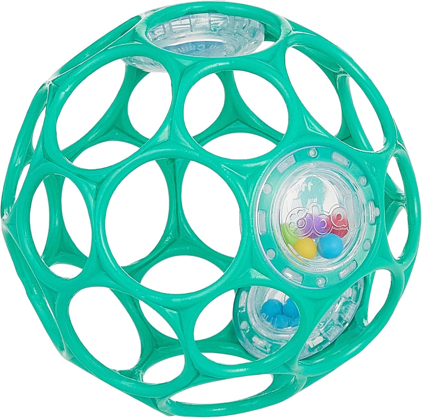 Bright Starts Oball Easy-Grasp Rattle BPA-Free Infant Toy in Teal, Age Newborn and up, 4 Inches