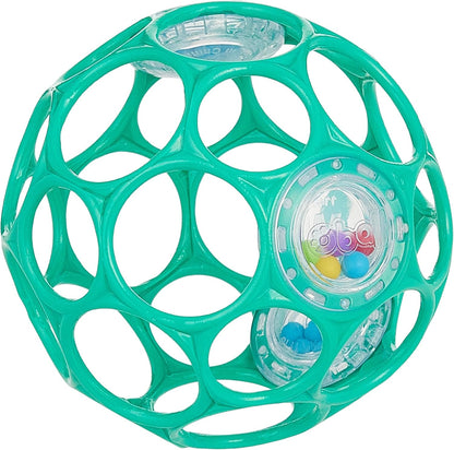 Bright Starts Oball Easy-Grasp Rattle BPA-Free Infant Toy in Teal, Age Newborn and up, 4 Inches