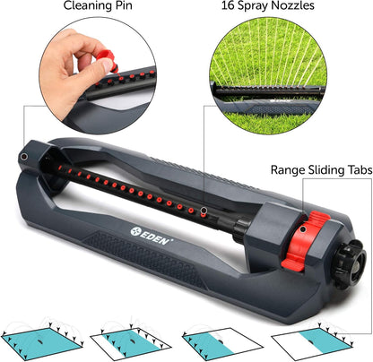 Eden 96213 Lawn & Garden Essential Oscillating Sprinkler | Water Sprinkler for Yard,Covers up to 3,600 sq. ft., Heavy Weight Base