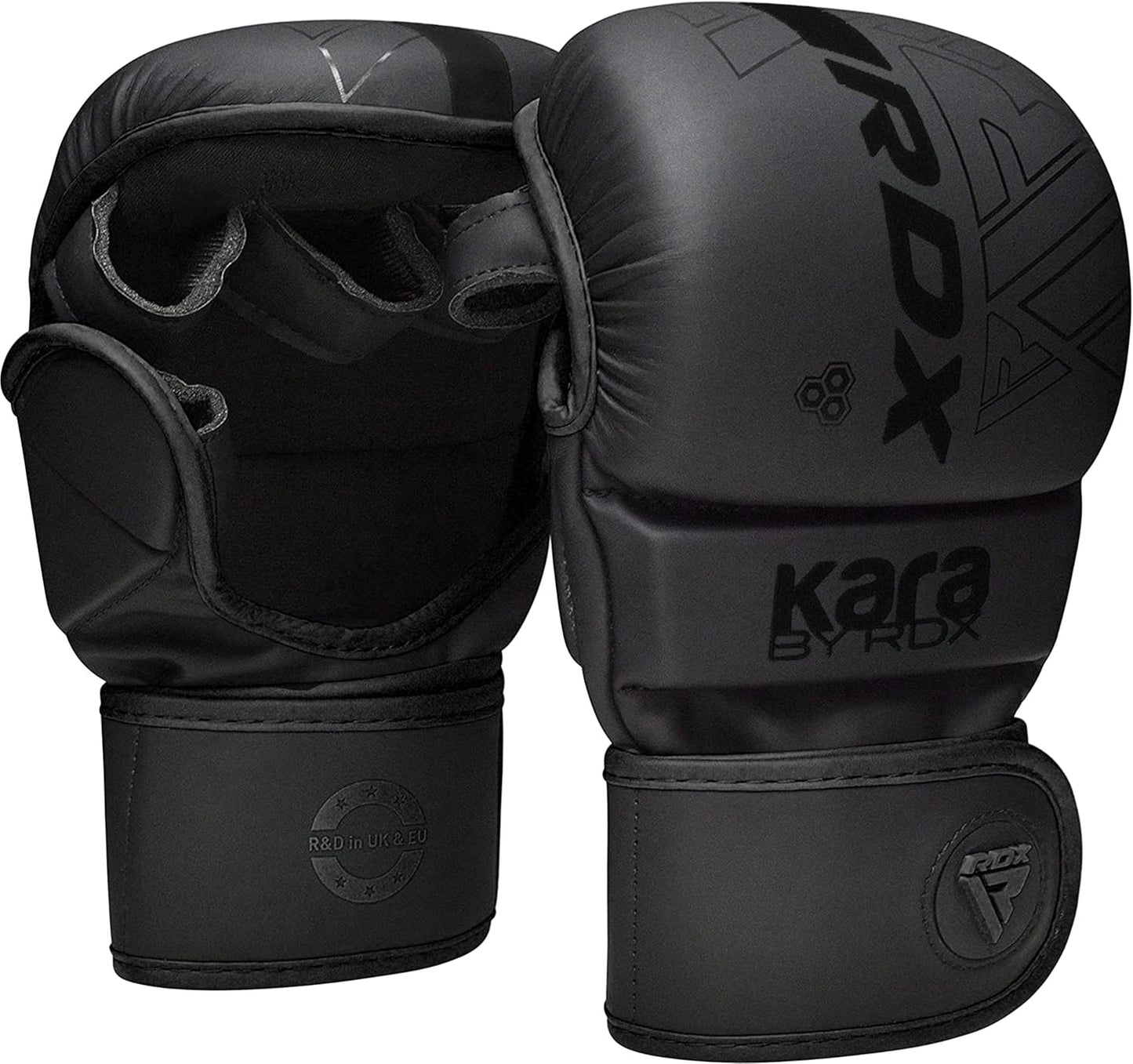 RDX MMA Gloves Sparring Grappling, Hybrid Open Palm Martial Arts Mitts Men Women, Maya Hide Leather Wrist Support, Cage Fighting Combat Sports, Muay Thai Training, Punching Bag and Kickboxing