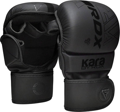 RDX MMA Gloves Sparring Grappling, Hybrid Open Palm Martial Arts Mitts Men Women, Maya Hide Leather Wrist Support, Cage Fighting Combat Sports, Muay Thai Training, Punching Bag and Kickboxing