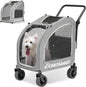 EchoSmile Dog Stroller for Small Medium Dogs Cats Up to 135 lbs, All-Terrain Pet Stroller with Dual Brakes, Car Safe Travel Puppy Carrier,Gray