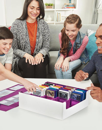 ZLCA Card Storage Box for MTG PTCG, Commander Deck Box Holds 3000+ Cards, Card Storage Case with 4 Stoppers, Card Organizer for TCG Sport Cards (Black)