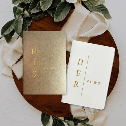 WeddingGiftsWedding Vow Books His and Hers Soft Touch Gold Foil Engraving Vow Books Wedding Essentials Wedding Accessories(TR-HH-Black)