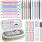 Nicpro 39 PCS Aesthetic School Supplies, Cute Pen Case Stationery Set,Green | 12 Highlighters, 5 Quick Dry Gel Pens, 6 Mechanical Pencils 0.5 & 0.7 mm, Back to School Kit for Student College Essentials