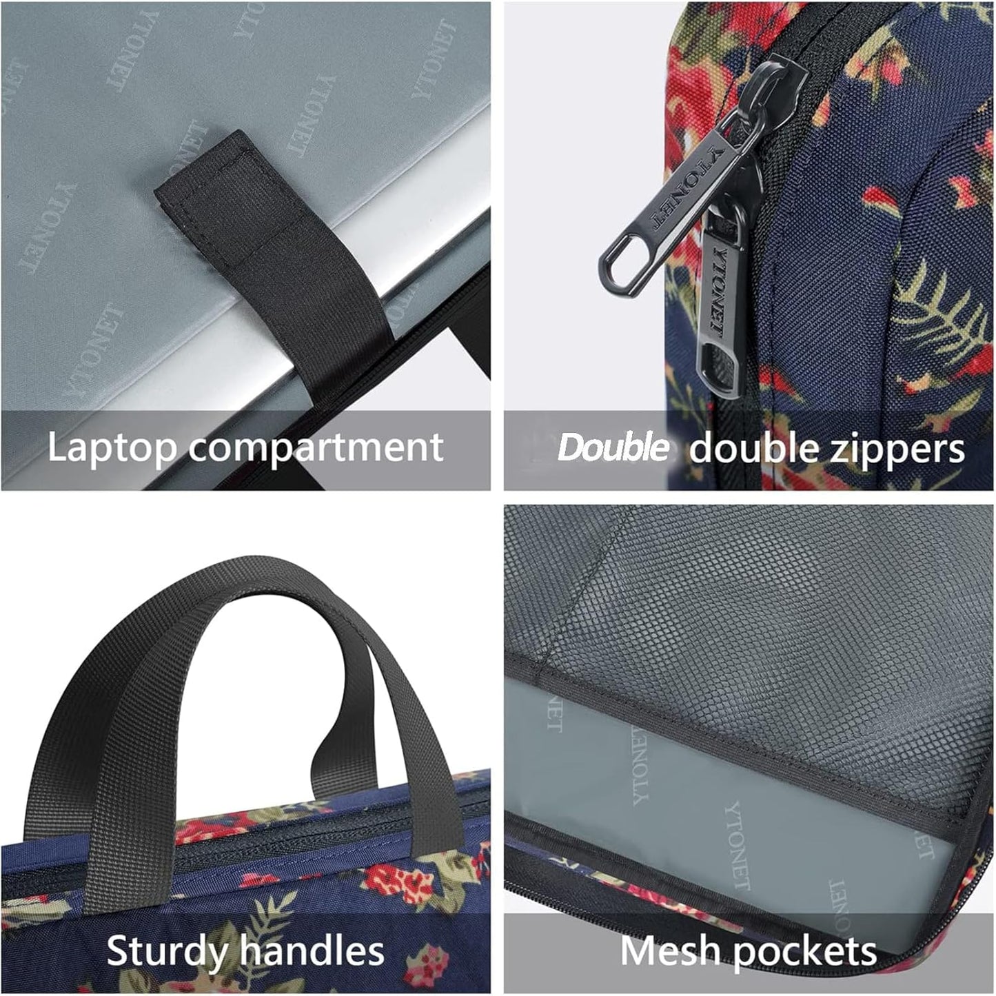 Ytonet Laptop Sleeve, 15.6 inch TSA Laptop Bag Laptop Case Water Resistant Computer Carrying Bag Compatible for Lenovo, HP, Dell, Asus Notebook, Gifts for Men Women, Grey