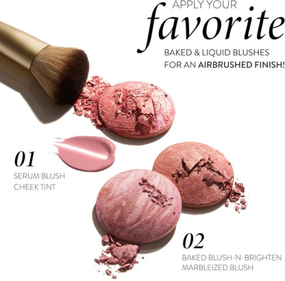 LAURA GELLER NEW YORK Dual-Ended Blush + Bronzer Brush - Blush Bronzer Contour Face Makeup Brush