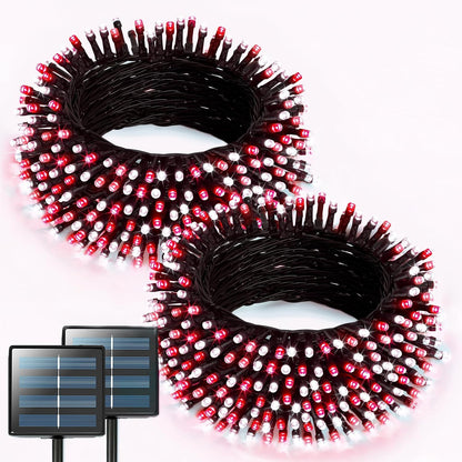 JMEXSUSS 2 Pack 75.5ft Orange Solar Christmas Lights, Total 400 LED Solar String Lights Outdoor Waterproof, 8 Modes Orange Halloween Lights for Tree Patio Garden Thanksgiving Halloween Decorations