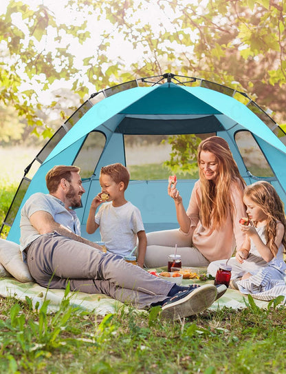 Glymnis Beach Tent Pop Up Beach Tent XL 4-6 Person Easy Setup Portable Sun Shelter UPF 50+ Sun Shade Tent with Carry Bag for Beach Garden Picnic