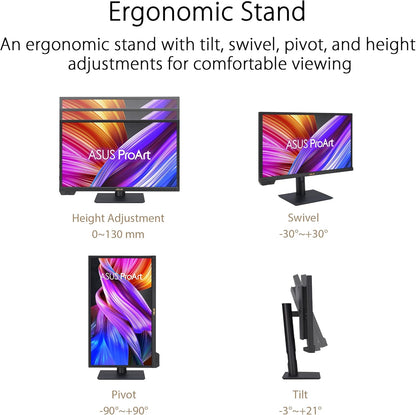 ASUS ProArt Display 27” 1440P Professional Monitor (PA278CGV) - IPS, QHD (2560 x 1440), 144Hz, 95% DCI-P3, ΔE < 2, Calman Verified, USB-C PD 90W, FreeSync Premium, DisplayHDR 400, Height Adjustable