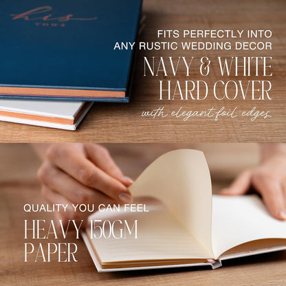 Wedding Vow Books His and Hers – Perfectly Sized, Hardcover Vow Booklets with Gold Foil Lettering – Vows Book Her & Him, Wedding Essentials Idea, Wedding Registry Gifts (Black Ivory, Gold)