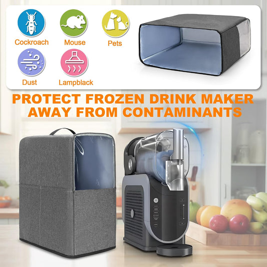 Yarwo Slushie Machine Dust Cover Compatible with Ninja Slushie Professional Frozen Drink Maker, Protective Cover with Visible Window and Pockets for FS301C/FS301/FS299 Smoothie Machine(Cover Only)