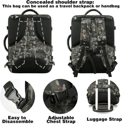 Mogplof Carry on Backpack, Airline Flight Approved Travel Backpack for Men, WOmen 40L Extra Large Expandable Water Resistant Backpack Lightweight Daypack Perfect Fit for 17 17.3 Inch Laptop, Black