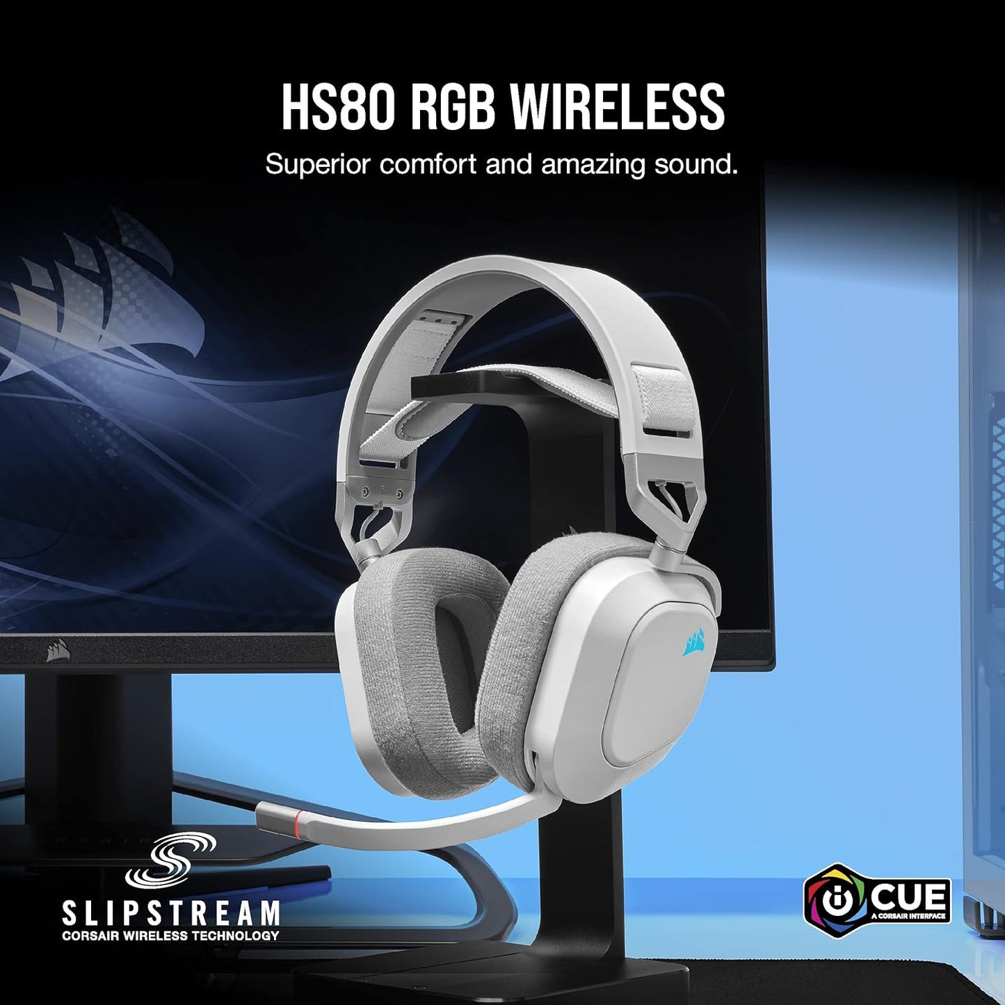 Corsair HS80 RGB USB Premium Gaming Headset with Dolby Audio 7.1 Surround Sound (Broadcast-Grade Omni-Directional Microphone, Memory Foam Earpads, High-Fidelity Sound, Durable Construction) Carbon