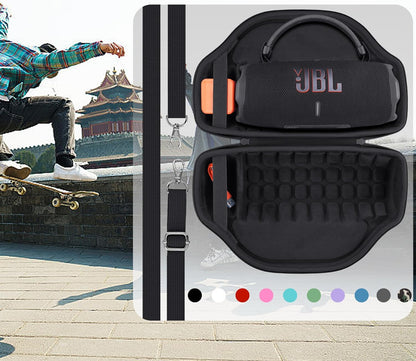 co2CREA Case for JBL Charge 6 Waterproof Portable Bluetooth Speaker, Hard Travel Case with Detachable Shoulder Strap (White Case)