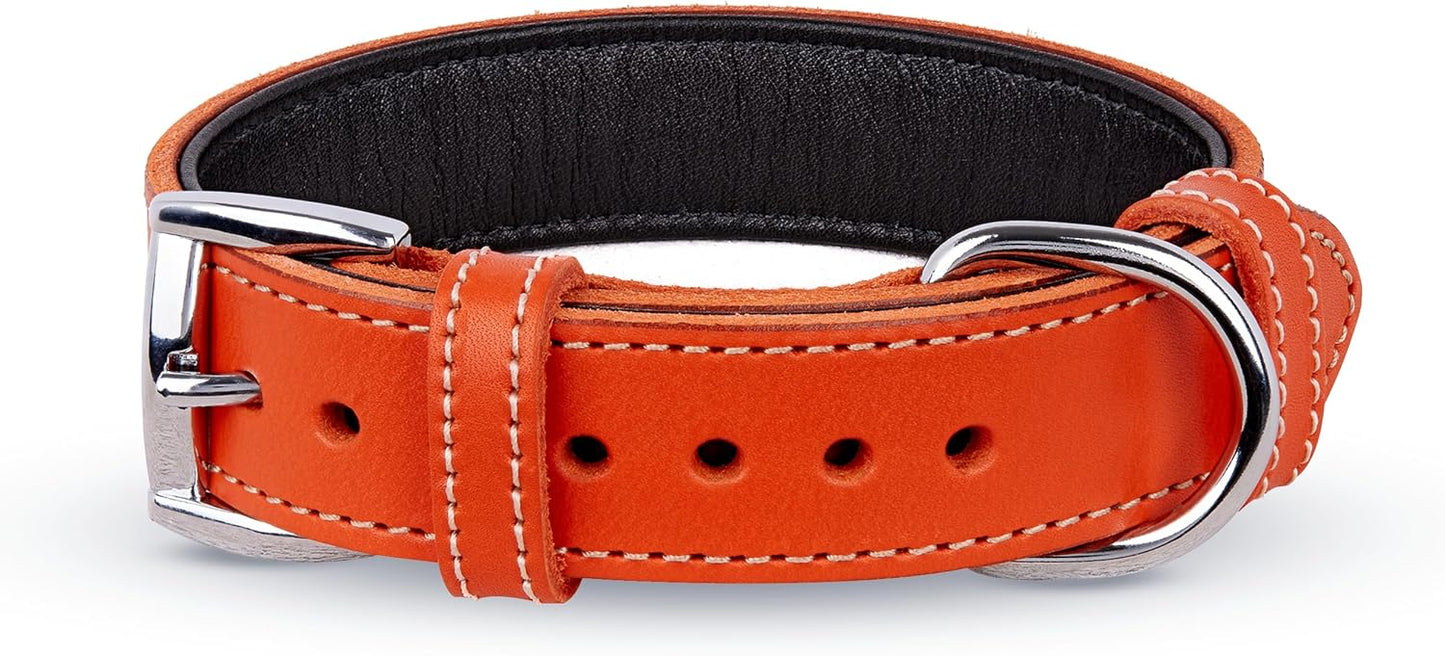 TORRUNA Soft Leather Dog Collar | Dog Collars for Small, Medium and Large Dogs | Durable Heavy Duty Dog Collars