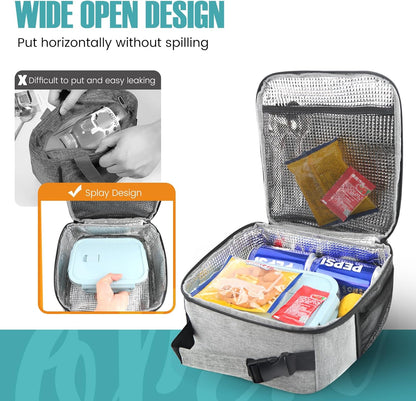 Lunch Bag for Men/Women, Reusable Lunch Box for Adult, Small Insulated Lunch Box, Lunch Tote Bag for Office, Work, Picnic