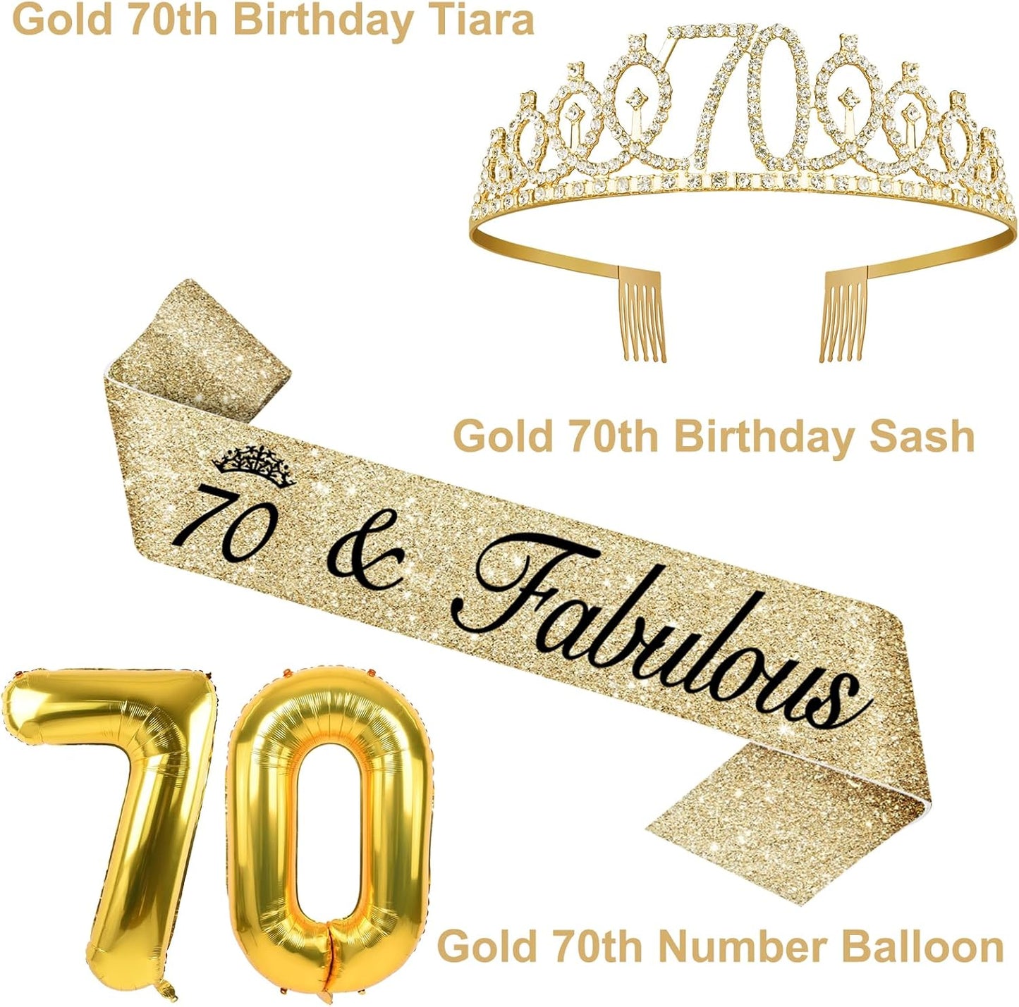65th Birthday Decorations for Women, Including 65th Birthday Sash and Crown, Cake Topper and Candles, Number Balloons Rose Gold, 65 Year Old Gifts for Women