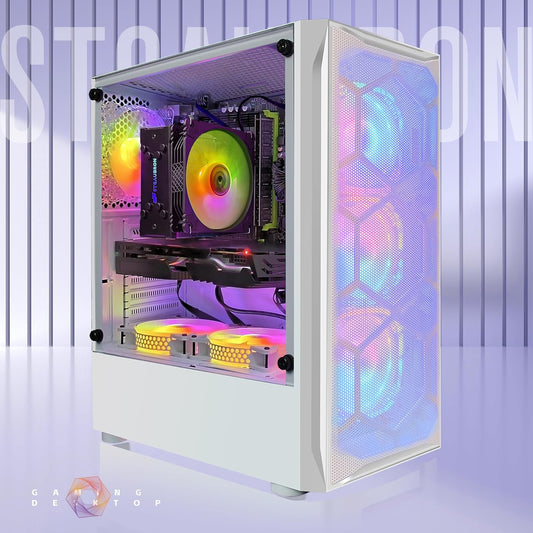 STGAubron Gaming Desktop PC, Radeon RX 590 8G GDDR5, Intel i7 Xeon E5 2.5G up to 3.3G, 32G DDR3, 1T SSD,600M WiFi, BT 5.0, RGB Fan x 6, RGB Keyboard & Mouse & Mouse Pad, W10H64 - PuriLite