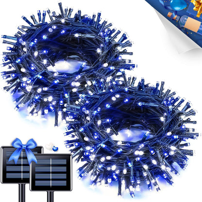 JMEXSUSS 2 Pack 75.5ft Orange Solar Christmas Lights, Total 400 LED Solar String Lights Outdoor Waterproof, 8 Modes Orange Halloween Lights for Tree Patio Garden Thanksgiving Halloween Decorations